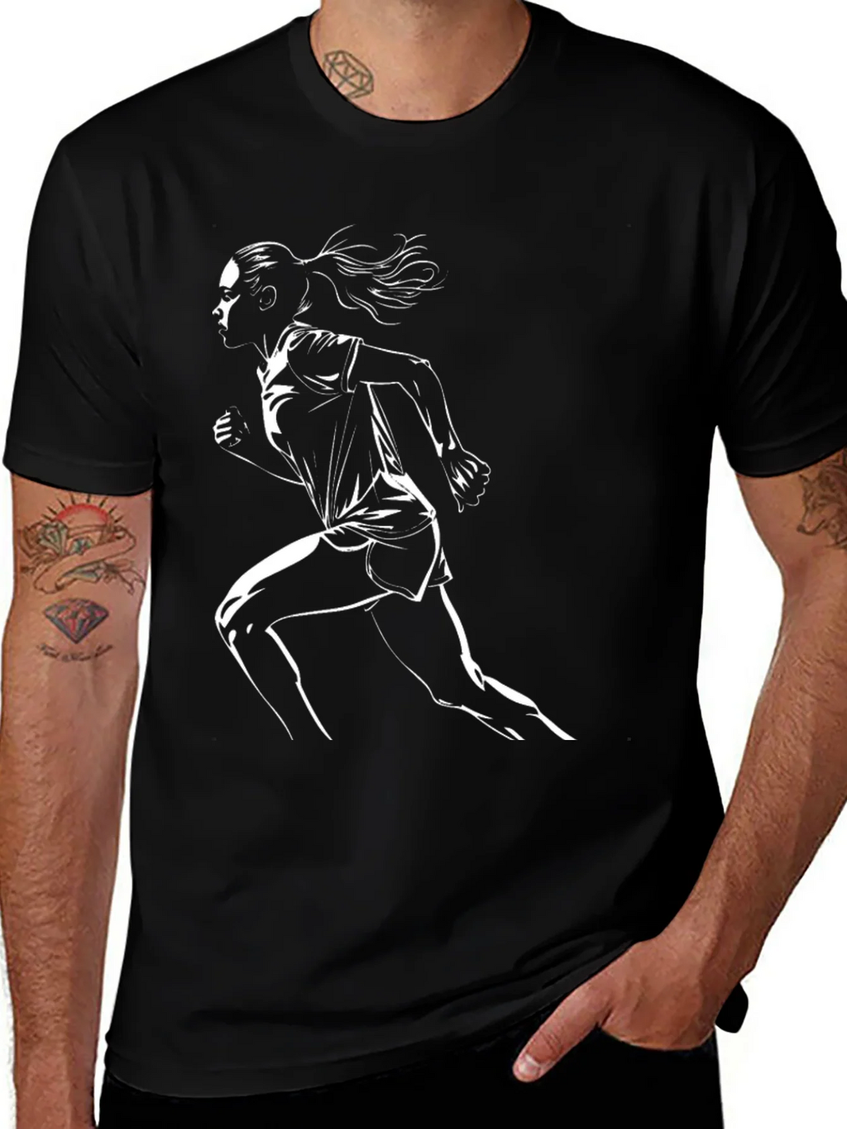Black Running Woman Graphic Tee product image 1
