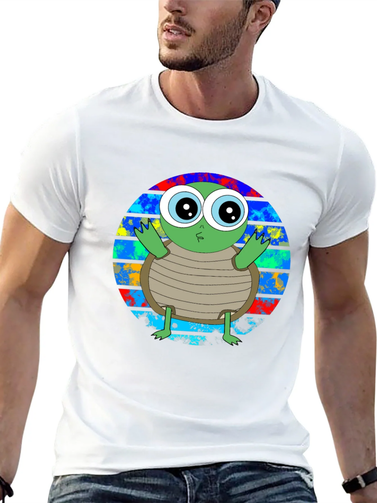 Cute Turtle Graphic T-Shirt - Unisex Black Tee product image 4
