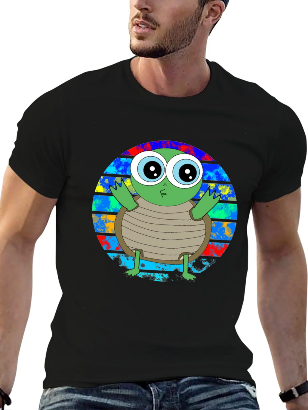 Cute Turtle Graphic T-Shirt - Unisex Black Tee product image 9