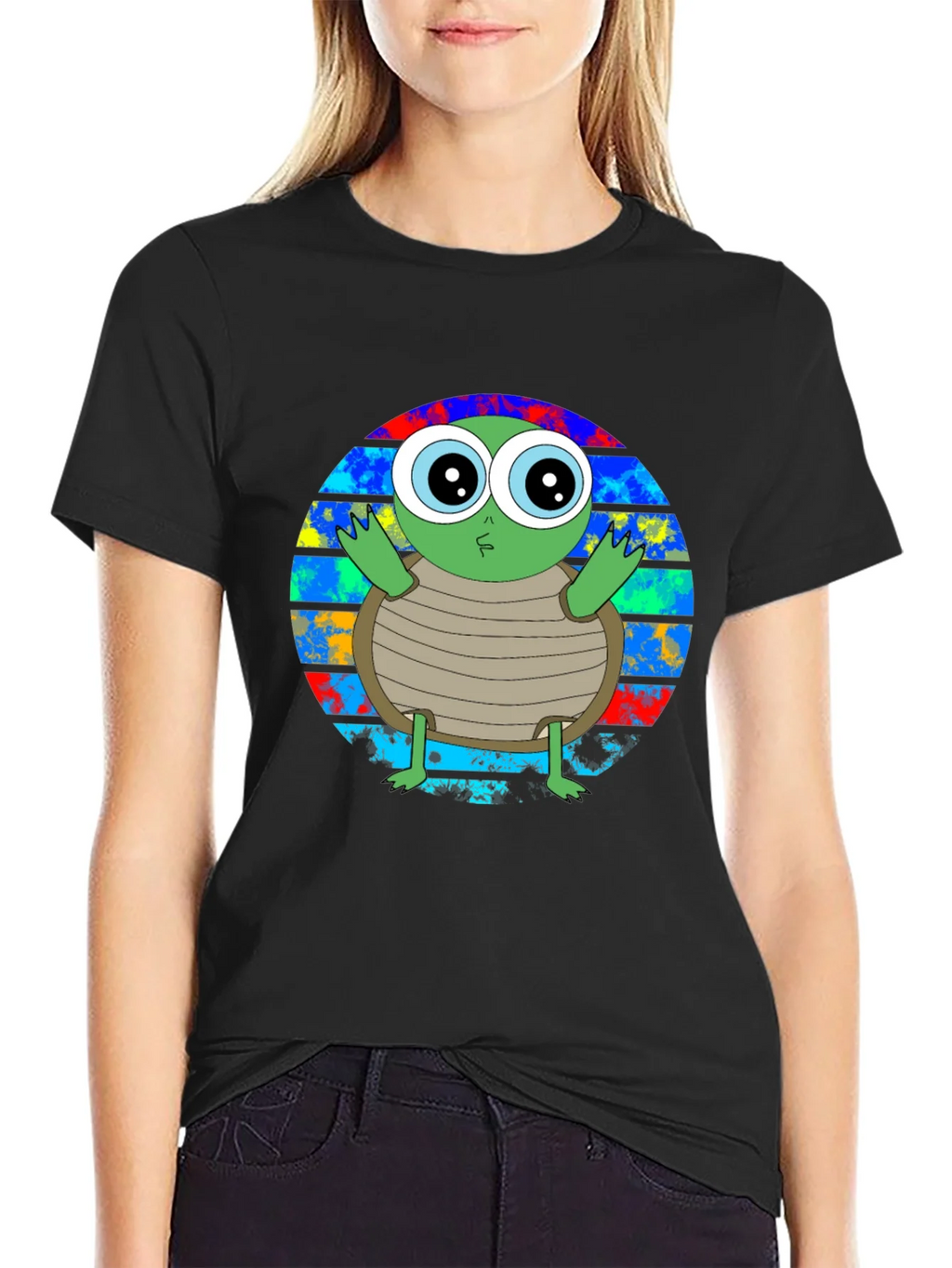Cute Turtle Graphic T-Shirt - Unisex Black Tee product image 5