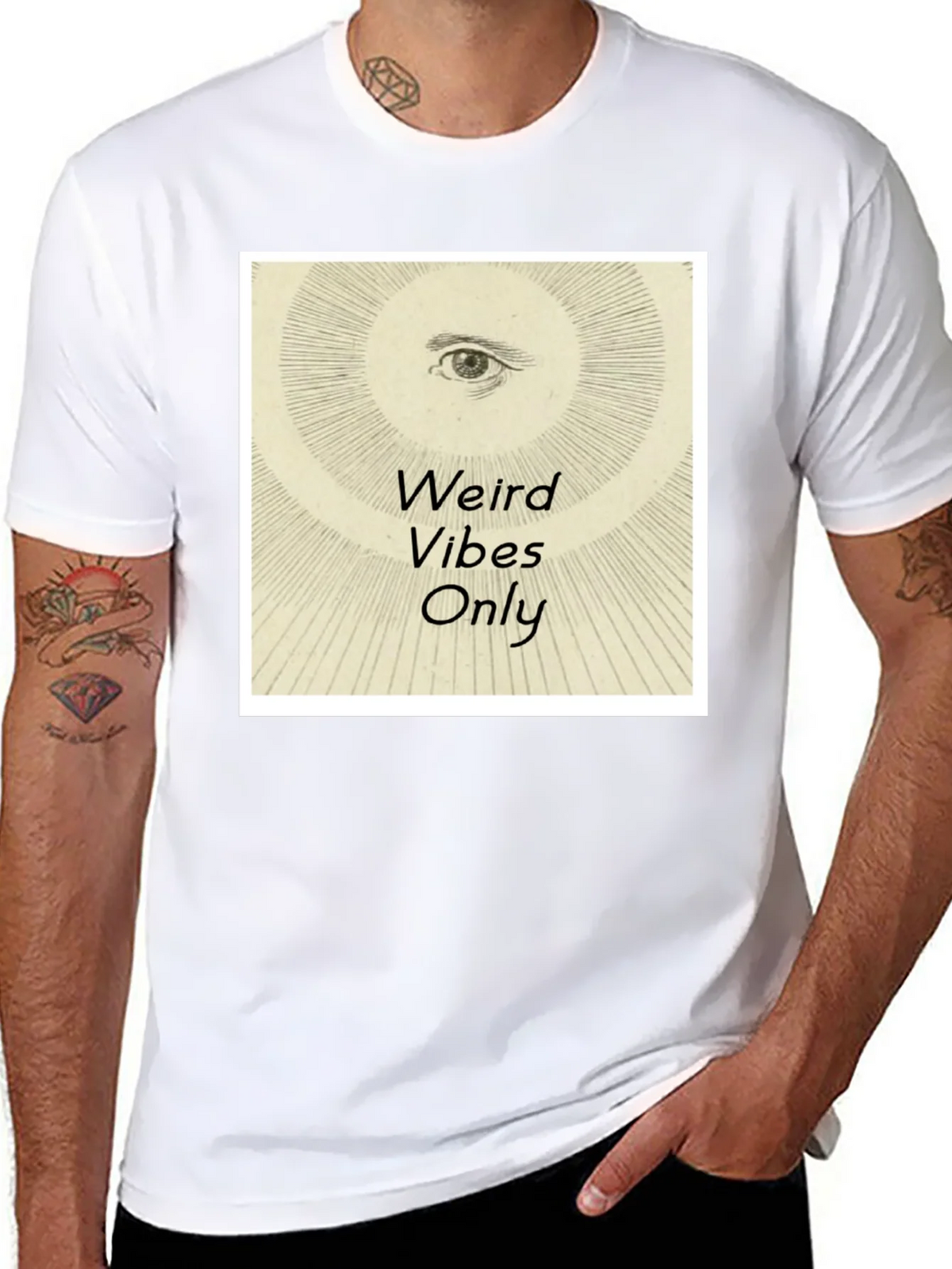 Weird Vibes Only Graphic Tee - Black Cotton T-Shirt product image 10