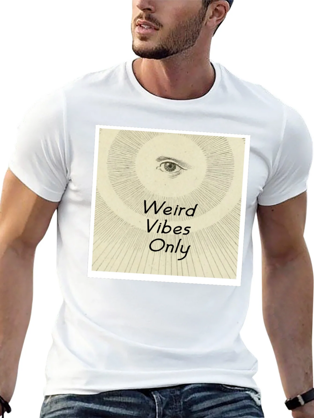 Weird Vibes Only Graphic Tee - Black Cotton T-Shirt product image 4