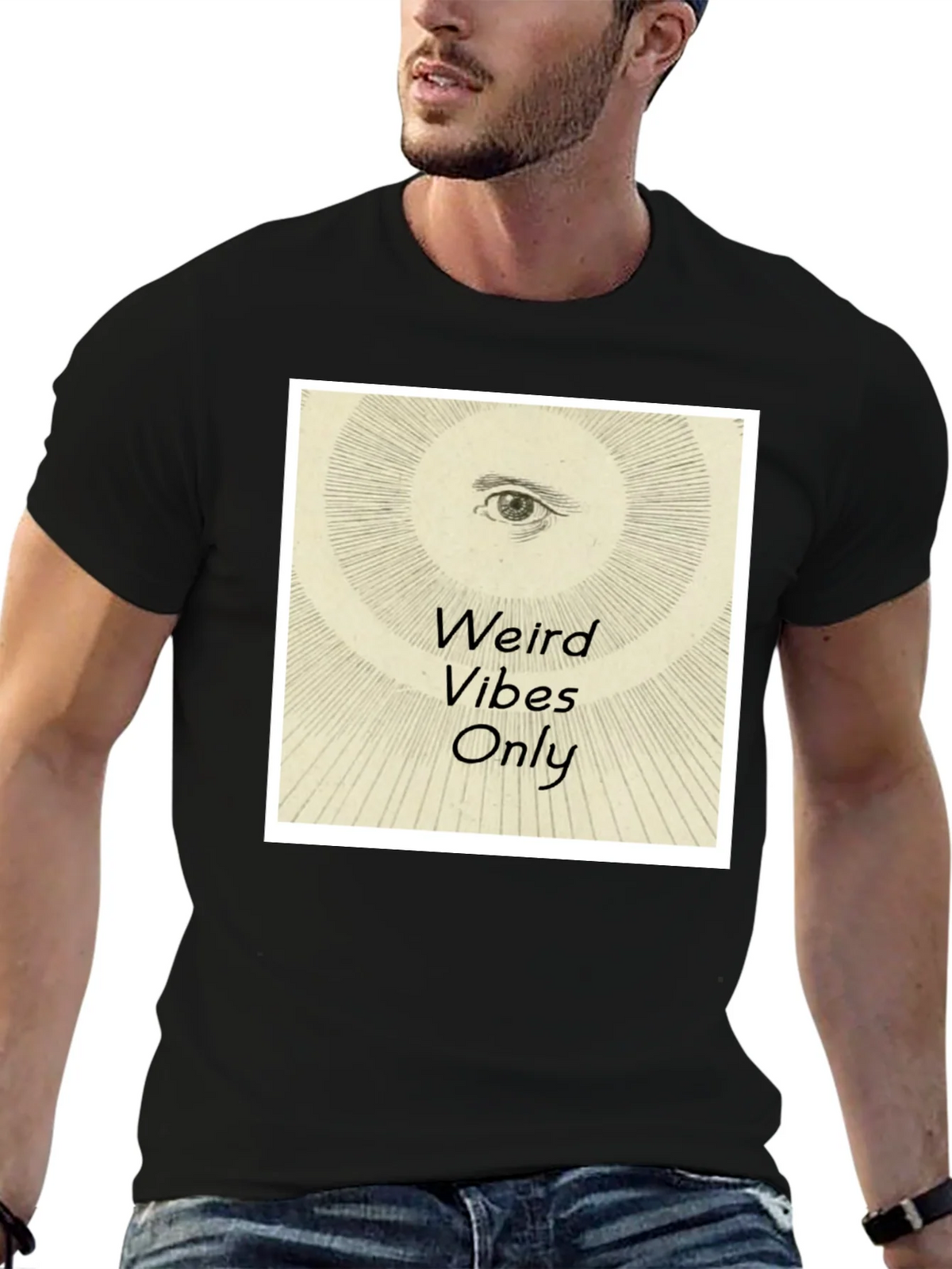 Weird Vibes Only Graphic Tee - Black Cotton T-Shirt product image 9