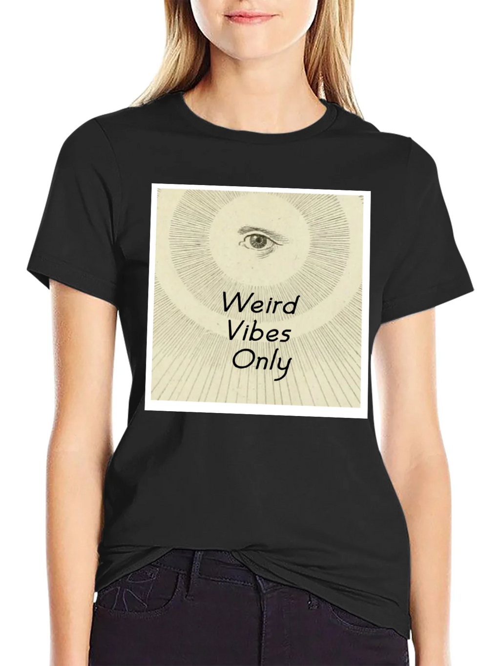 Weird Vibes Only Graphic Tee - Black Cotton T-Shirt product image 5