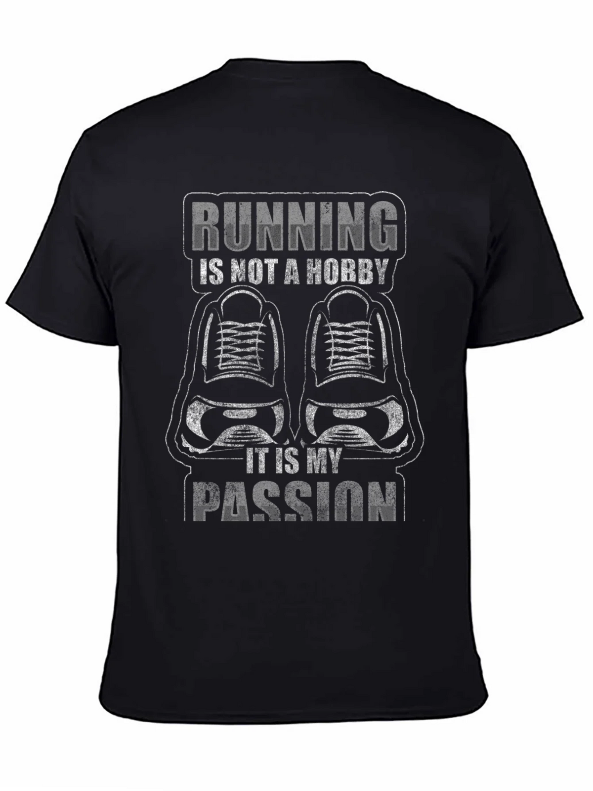 Running Passion T-Shirt - Black Graphic Tee product image 2