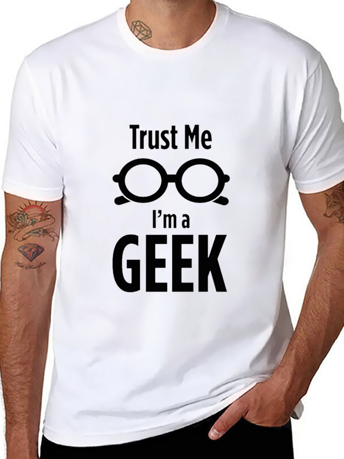 Trust Me Im a Geek T-Shirt Black Nerd Humor product image 10