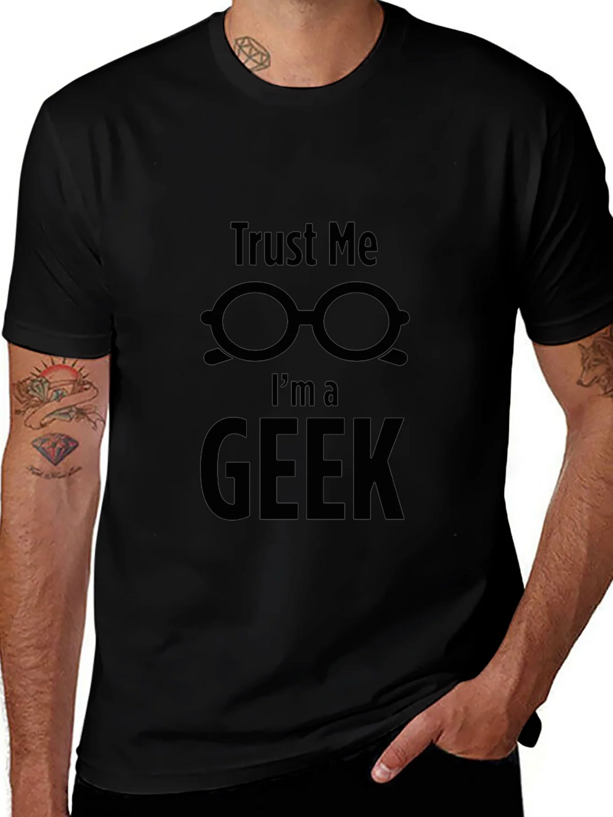 Trust Me Im a Geek T-Shirt Black Nerd Humor product image 1