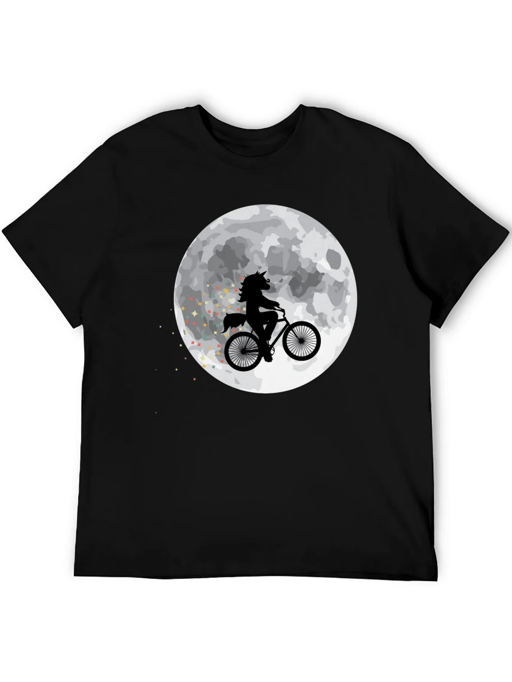 Unicorn on Bike Moon Graphic T-Shirt - Black product image 8