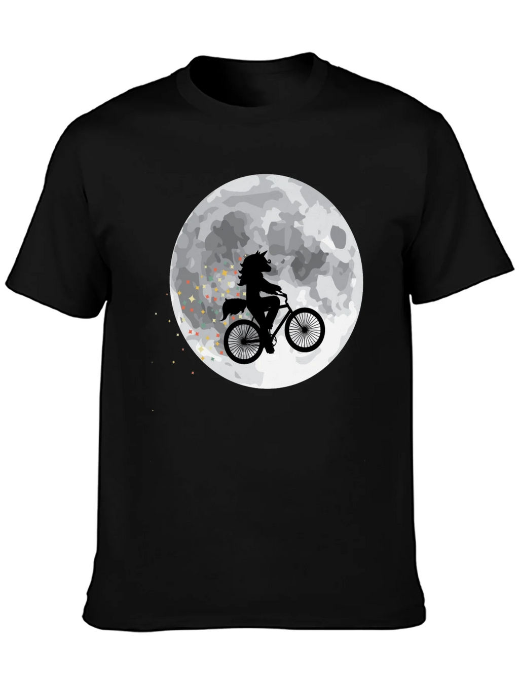Unicorn on Bike Moon Graphic T-Shirt - Black product image 6