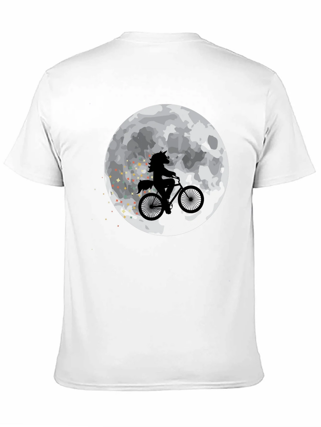 Unicorn on Bike Moon Graphic T-Shirt - Black product image 2