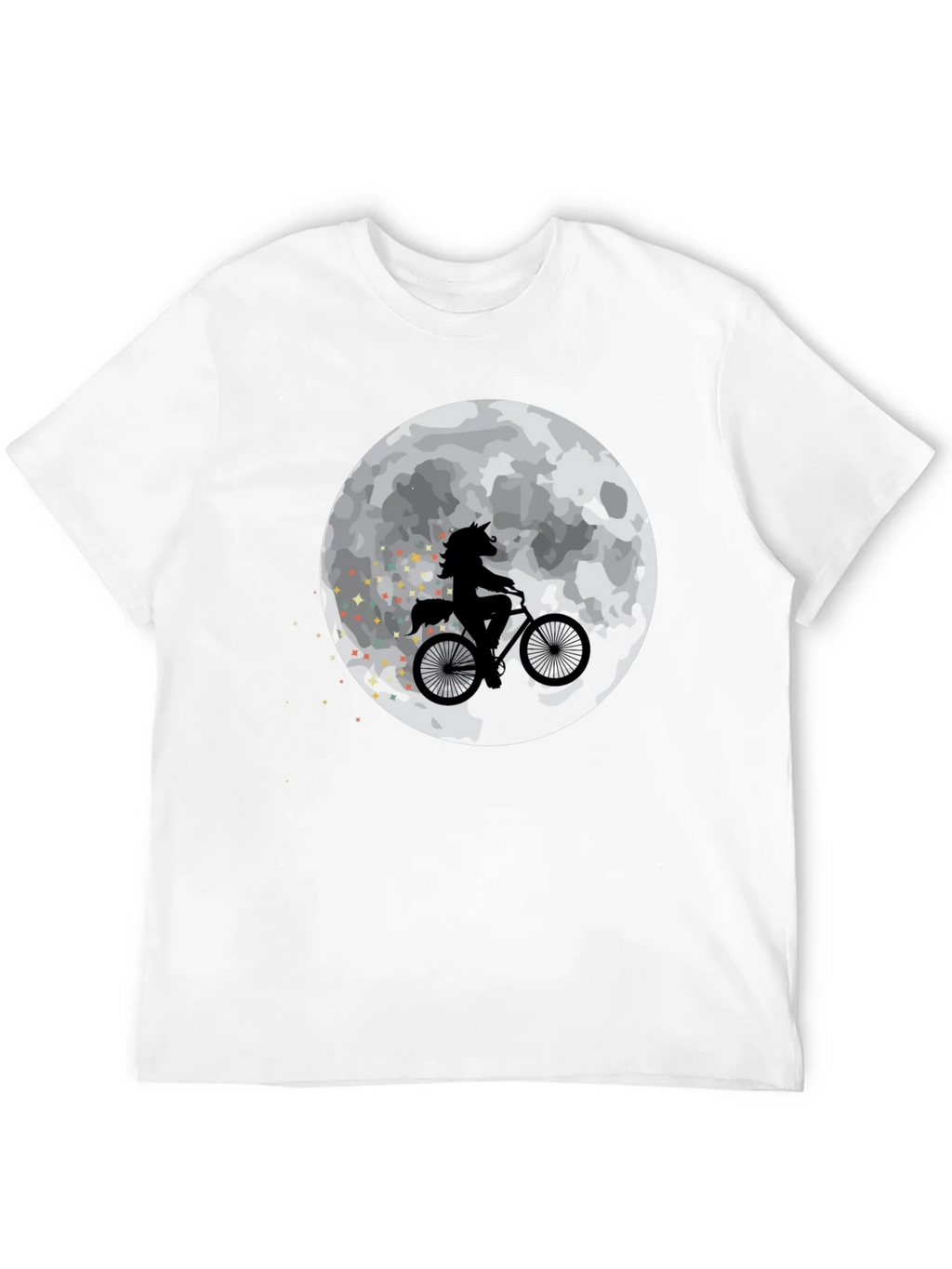Unicorn on Bike Moon Graphic T-Shirt - Black product image 3