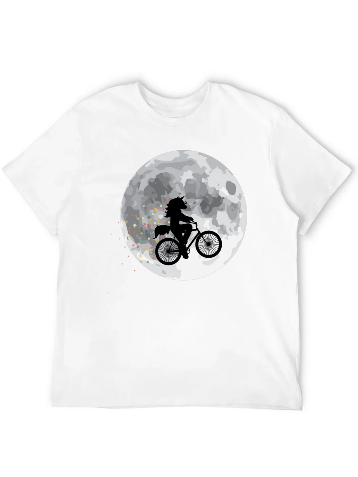 Unicorn on Bike Moon Graphic T-Shirt - Black product image 3