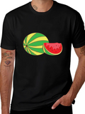 Watermelon Graphic Tee - Black Cotton T-Shirt product image 1