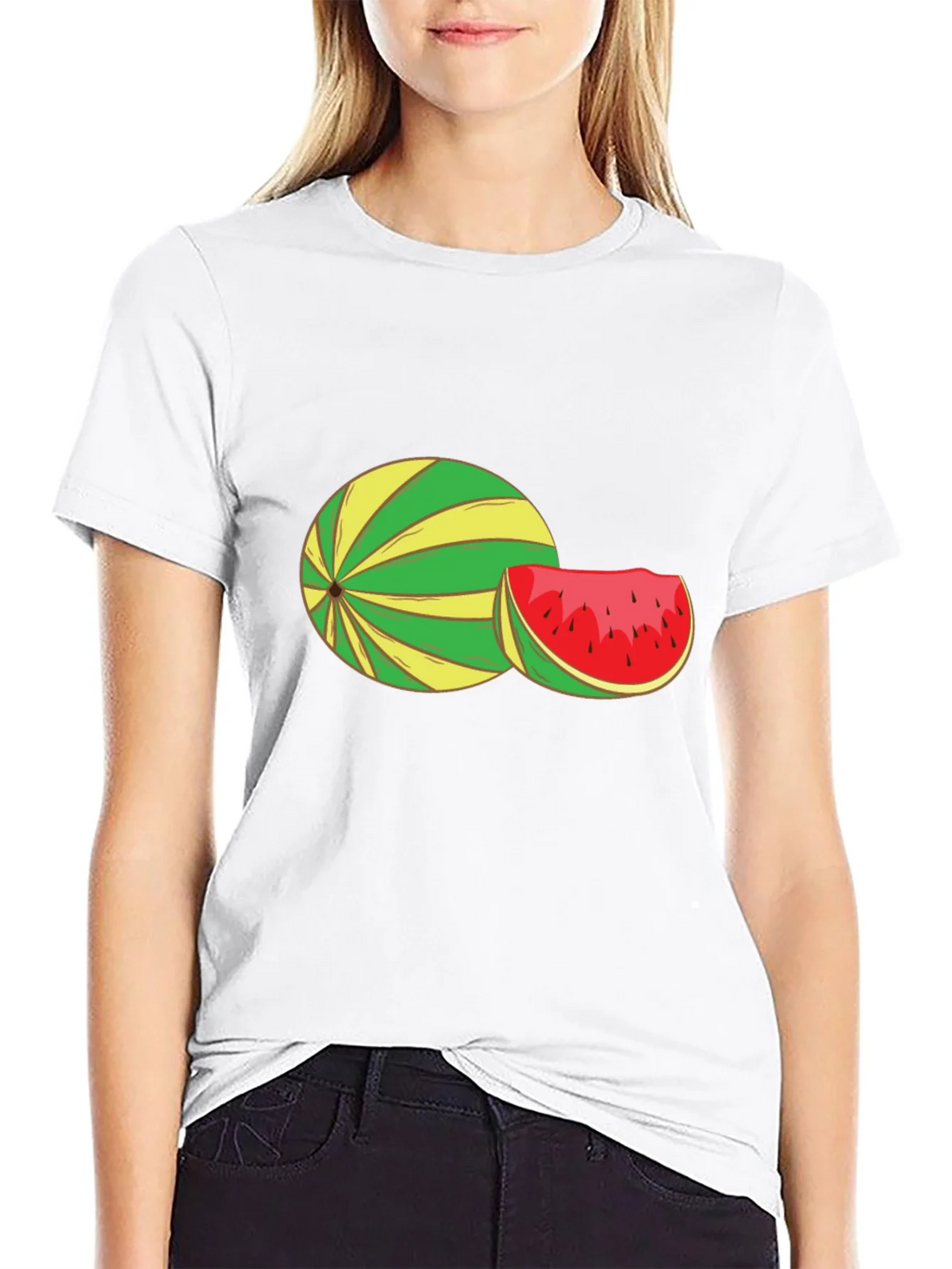 Watermelon Graphic Tee - Black Cotton T-Shirt product image 11