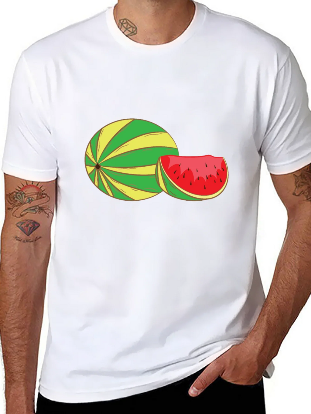 Watermelon Graphic Tee - Black Cotton T-Shirt product image 10