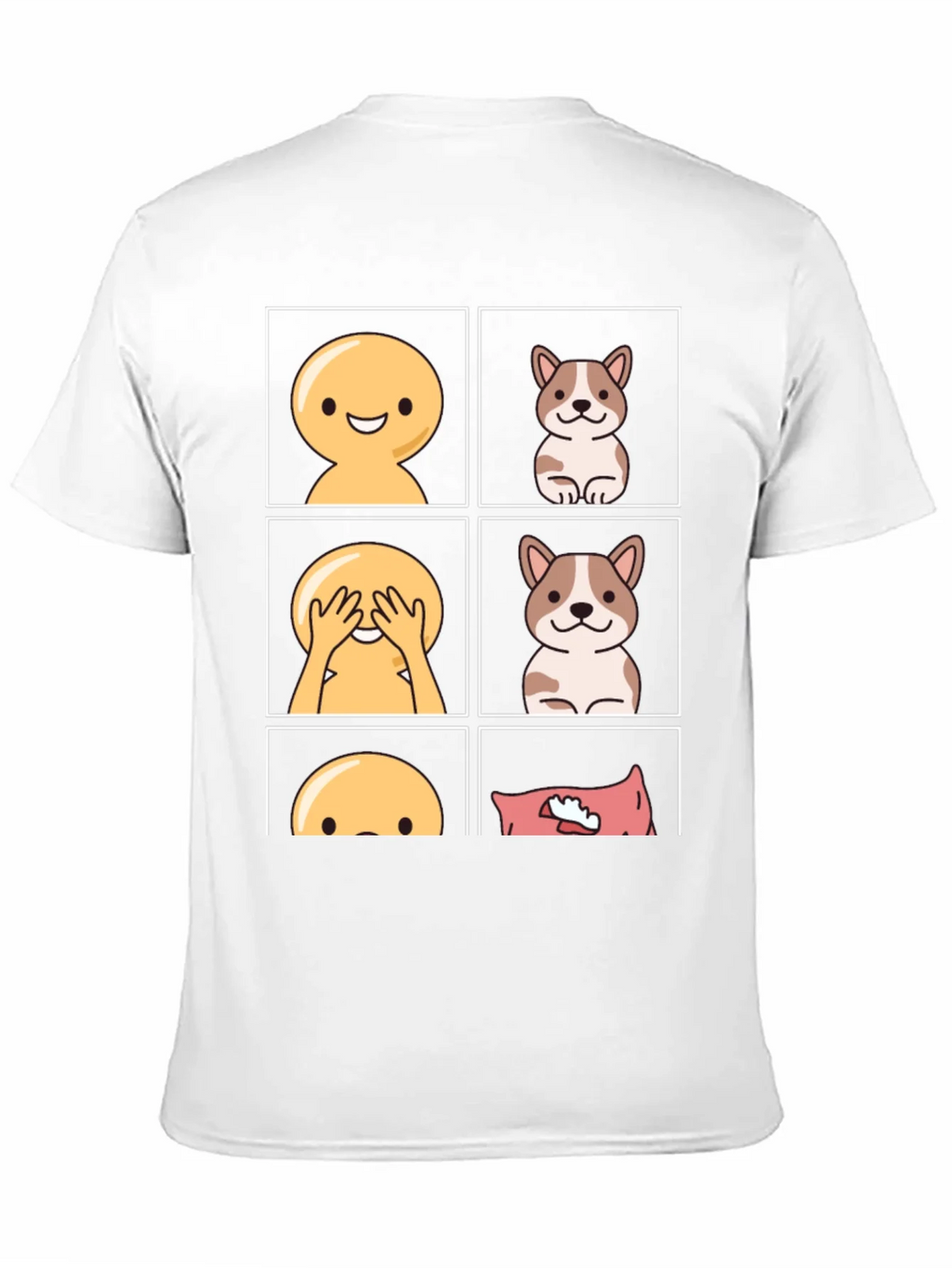 Peek-a-Boo Emoji & Dog T-Shirt - Fun & Casual Tee product image 2