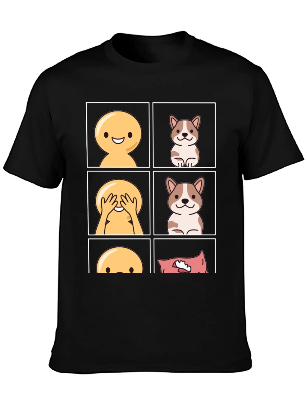 Peek-a-Boo Emoji & Dog T-Shirt - Fun & Casual Tee product image 5