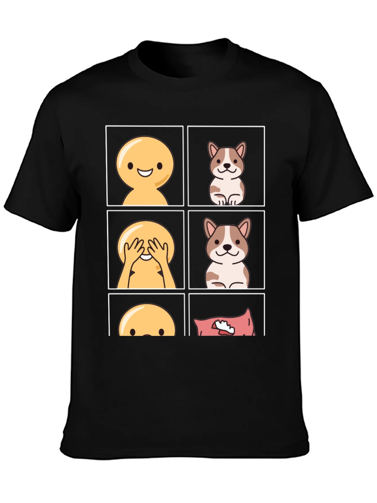 Peek-a-Boo Emoji & Dog T-Shirt - Fun & Casual Tee product image 5