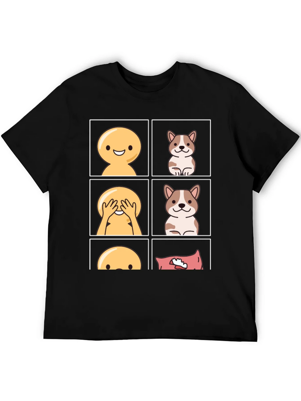 Peek-a-Boo Emoji & Dog T-Shirt - Fun & Casual Tee product image 7