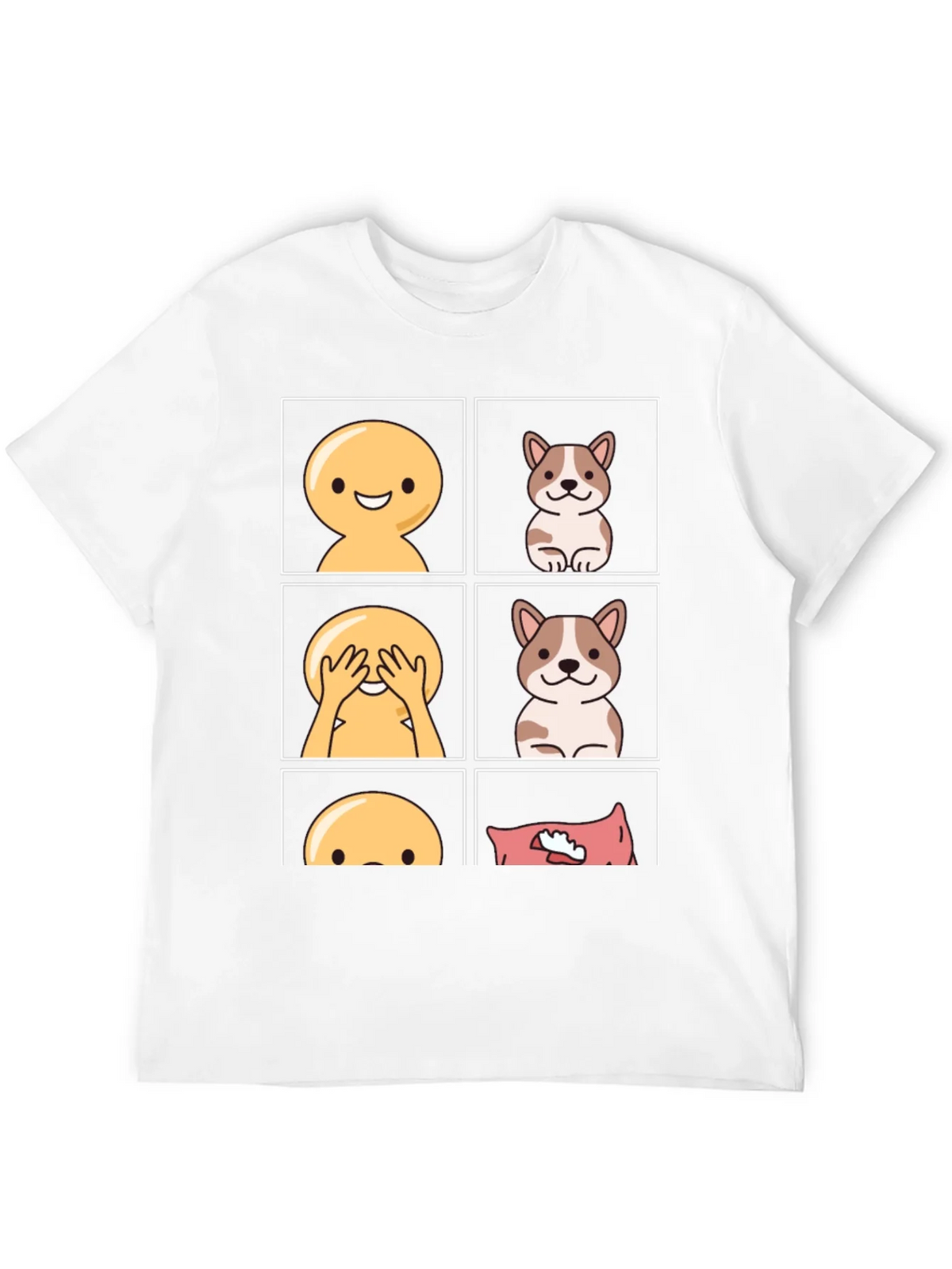 Peek-a-Boo Emoji & Dog T-Shirt - Fun & Casual Tee product image 3