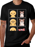 Peek-a-Boo Emoji & Dog T-Shirt - Fun & Casual Tee product image 1