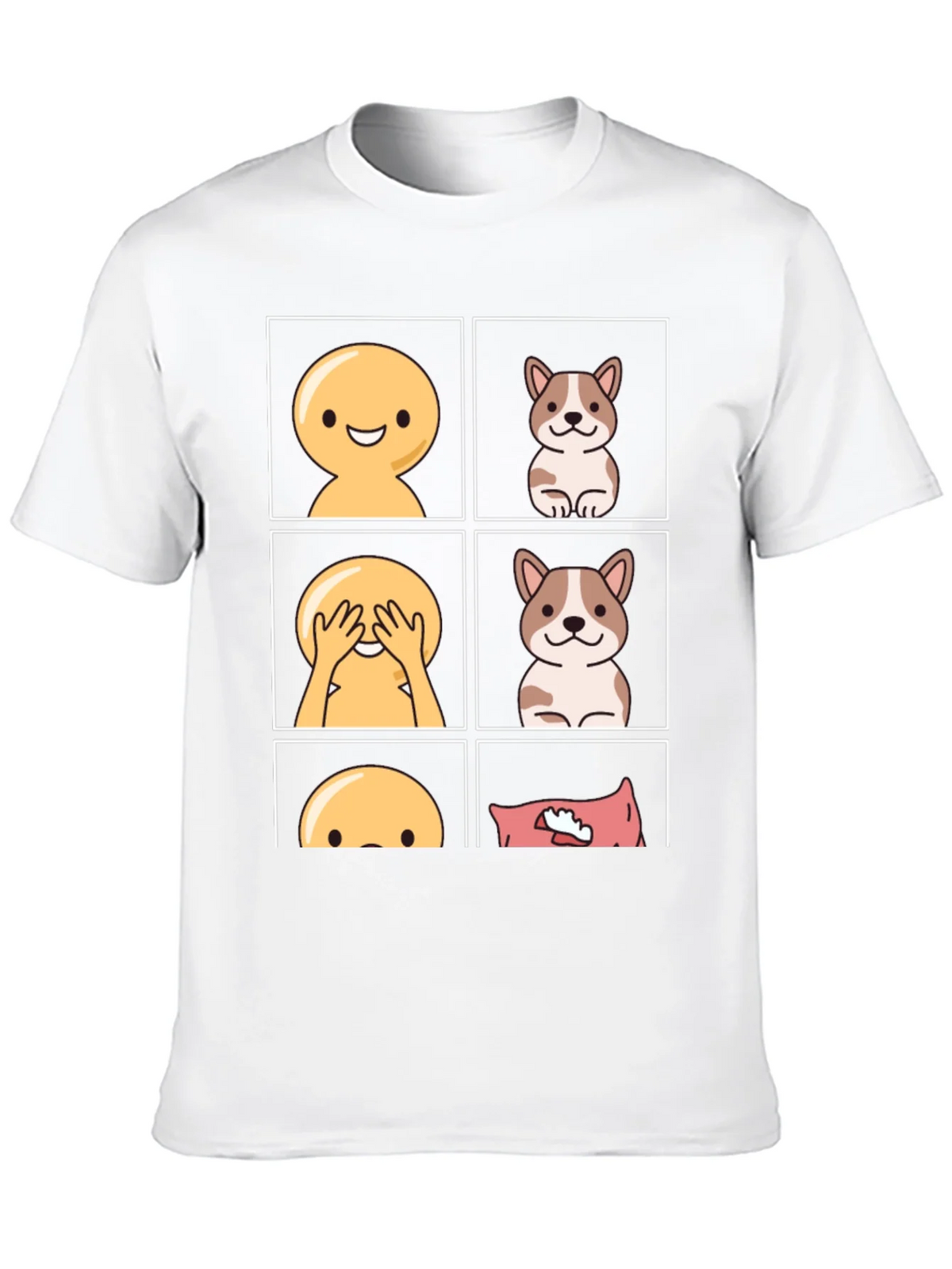 Peek-a-Boo Emoji & Dog T-Shirt - Fun & Casual Tee product image 11