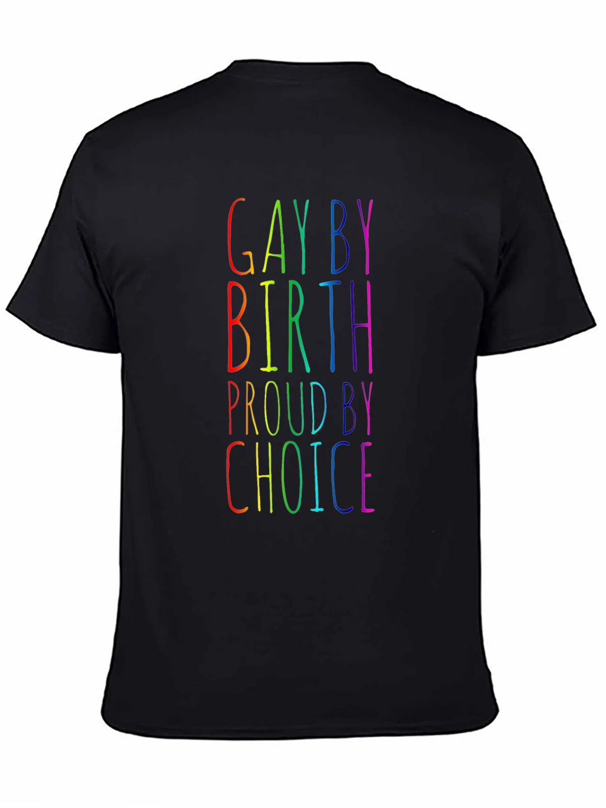 Gay By Birth Proud By Choice Rainbow Tee product image 7