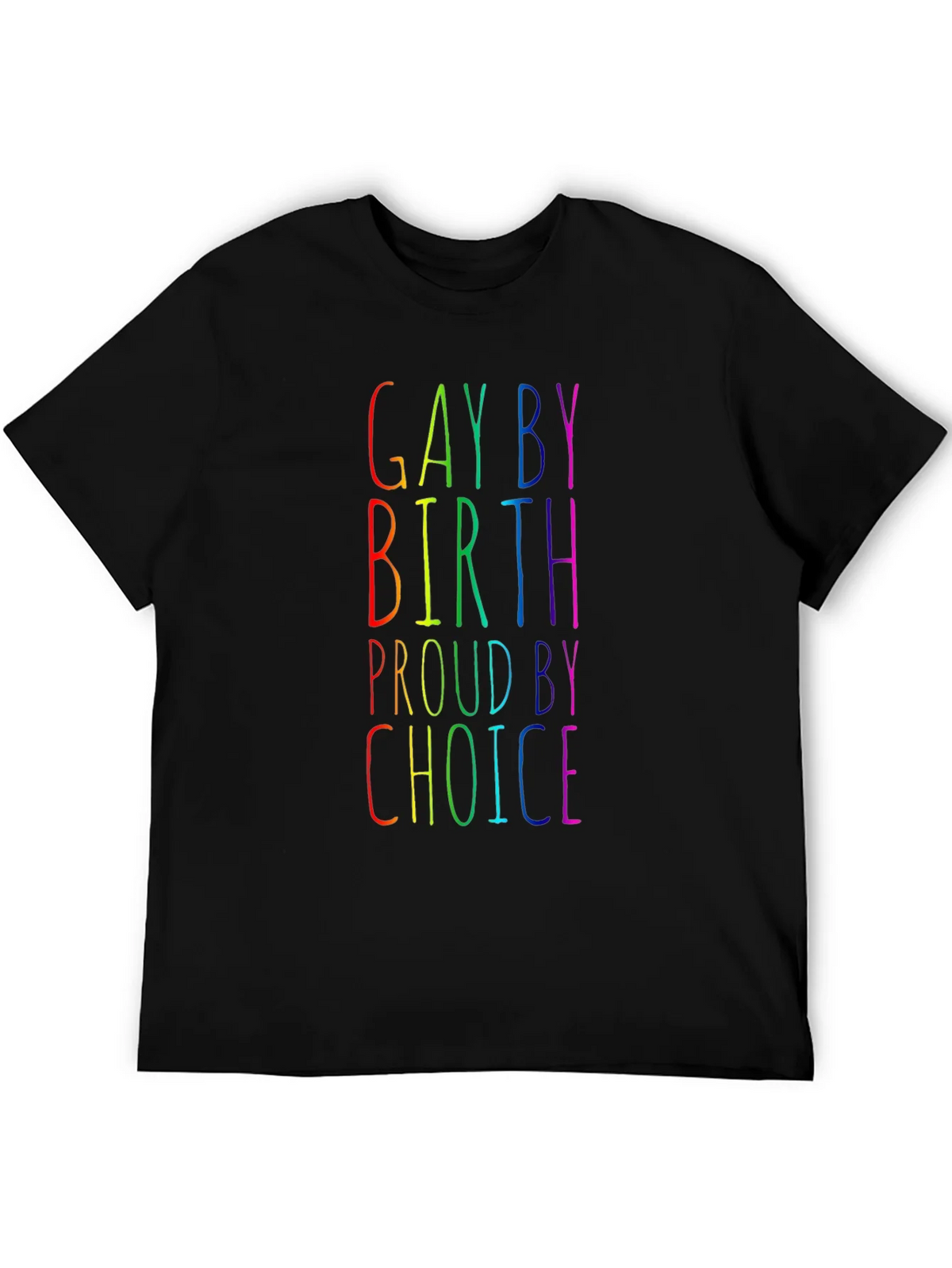 Gay By Birth Proud By Choice Rainbow Tee product image 8