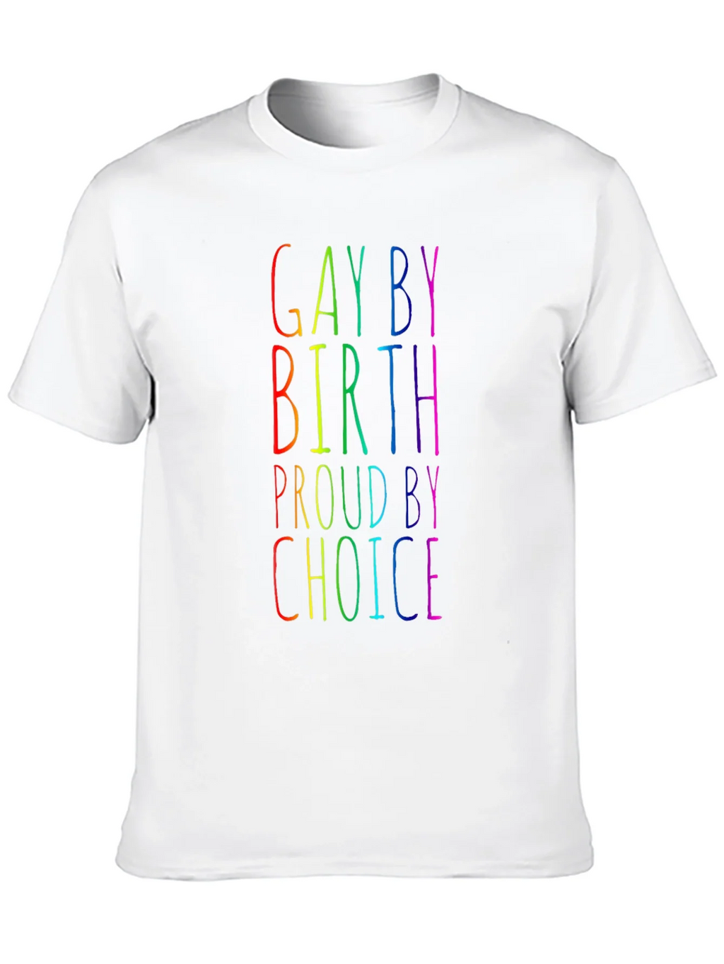 Gay By Birth Proud By Choice Rainbow Tee product image 12