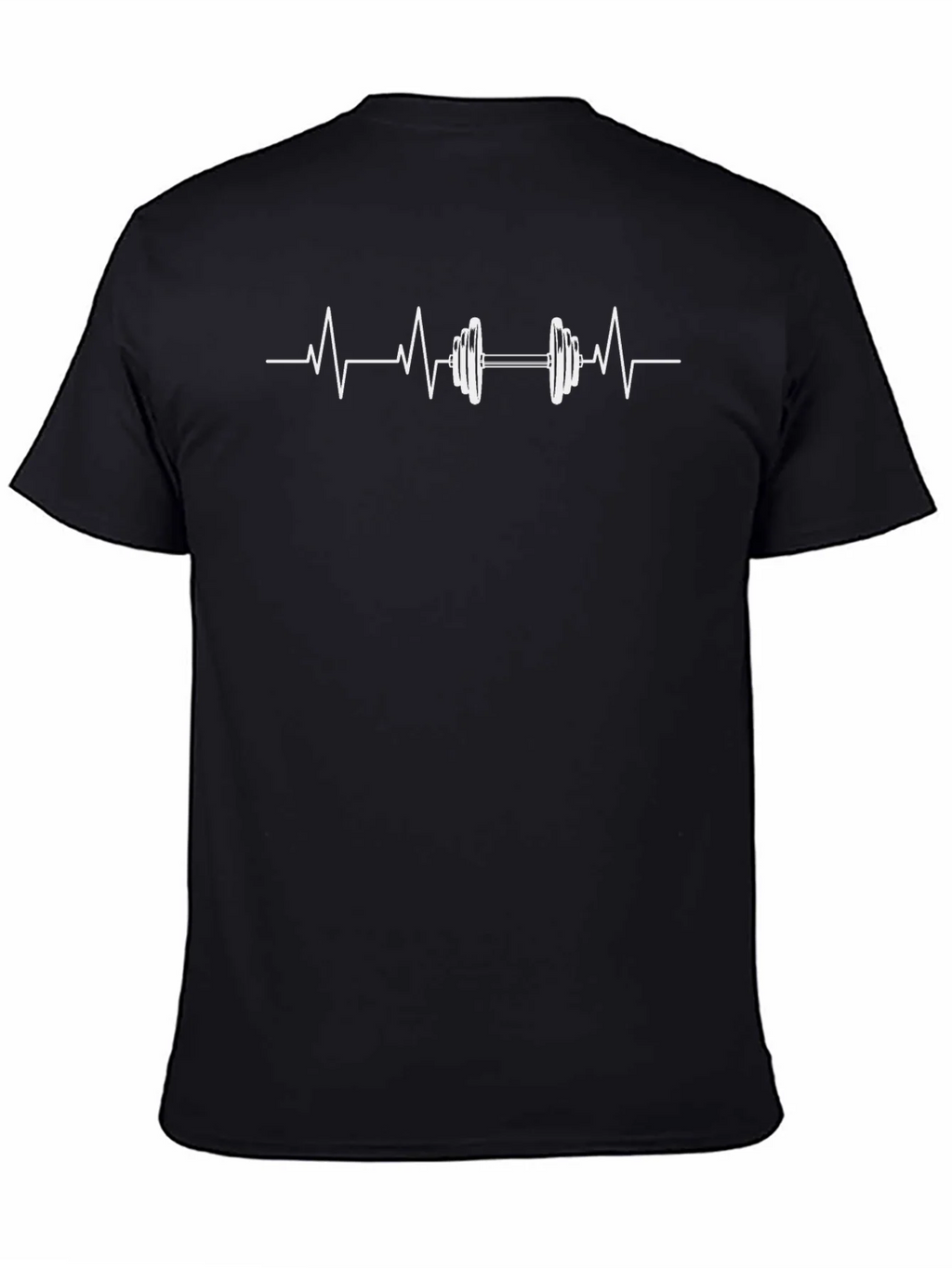 Heartbeat Dumbbell Graphic Tee - Black Cotton Gym Shirt product image 7