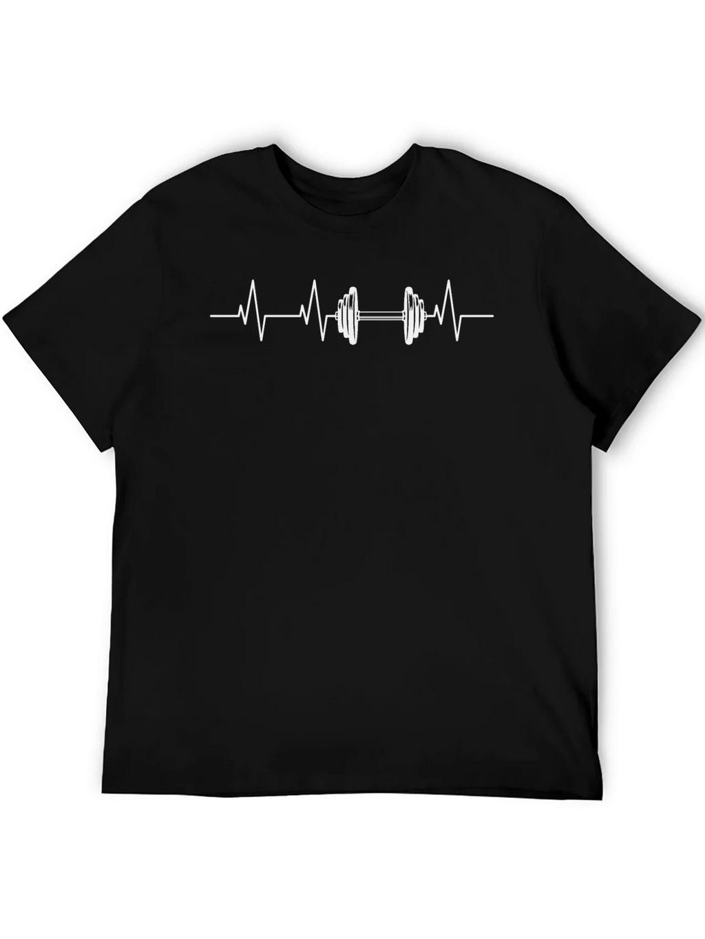 Heartbeat Dumbbell Graphic Tee - Black Cotton Gym Shirt product image 8
