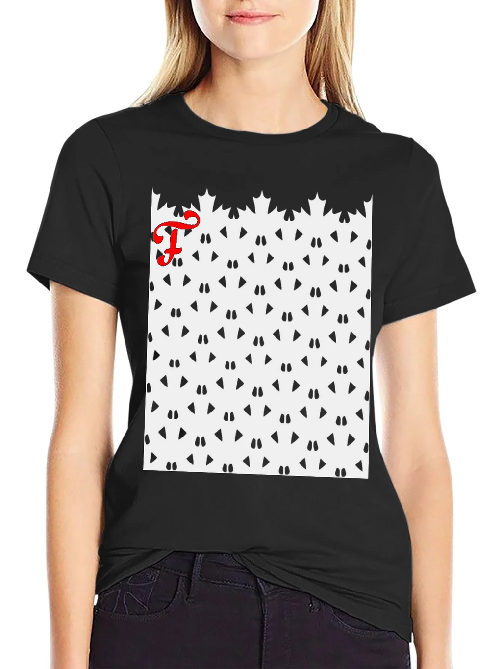 Patterned Tee with Initial product image 5