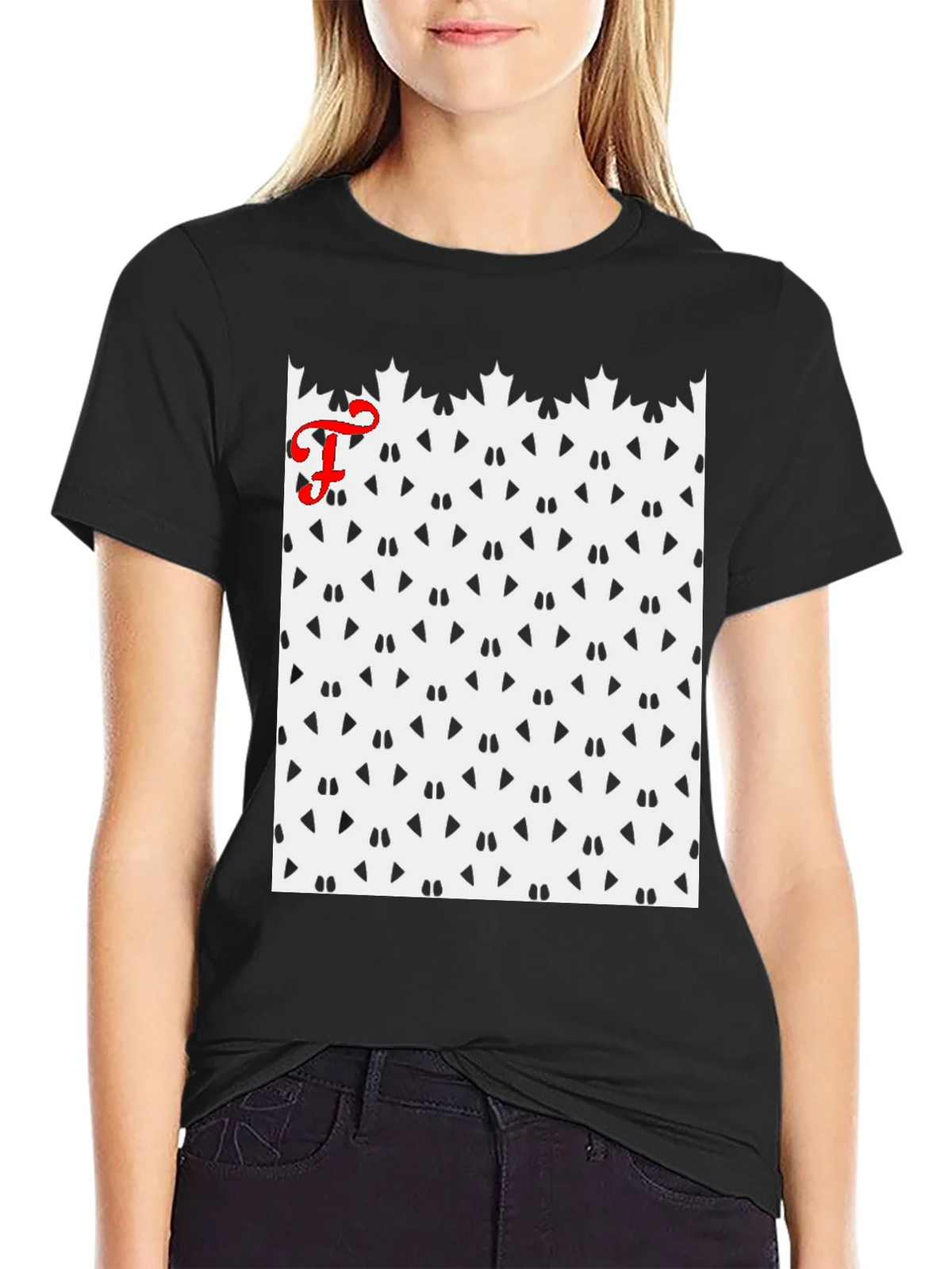Patterned Tee with Initial product image 5