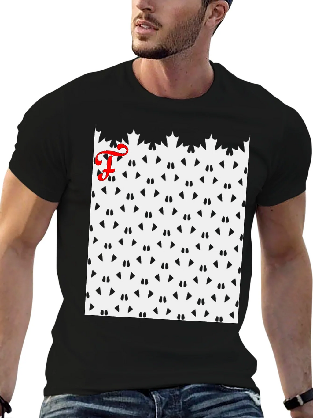 Patterned Tee with Initial product image 9