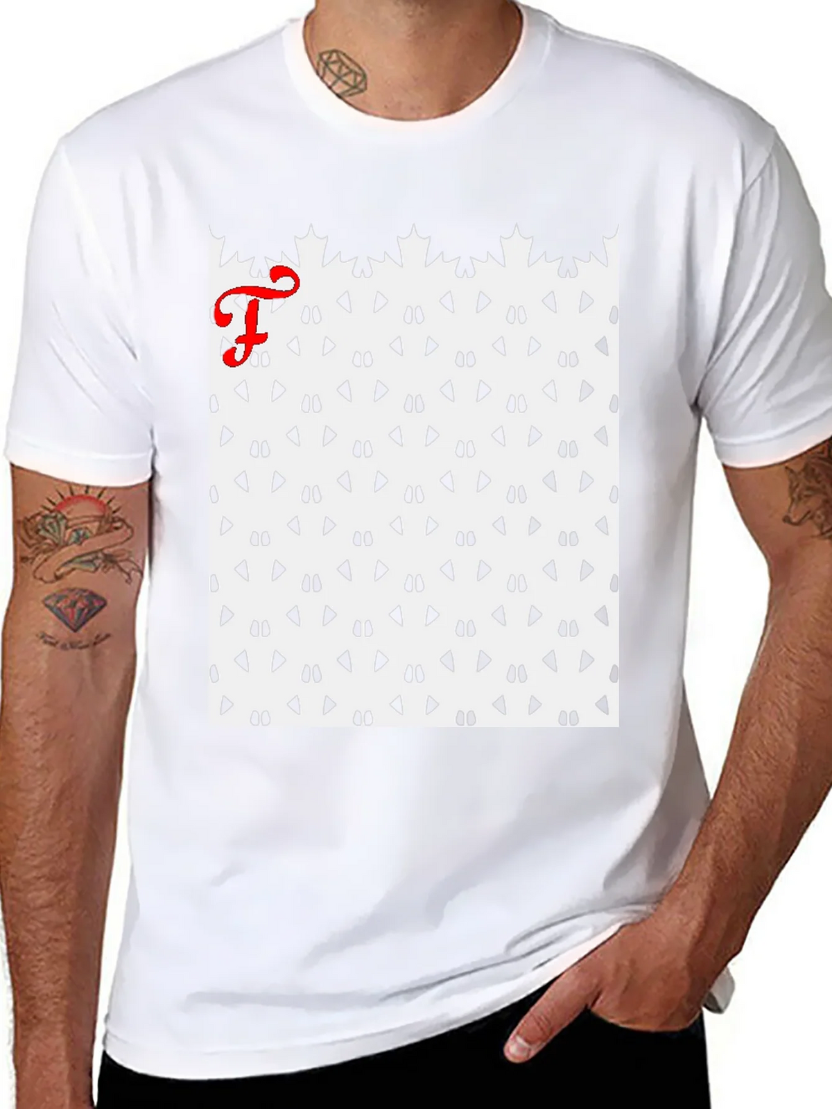 Patterned Tee with Initial product image 10