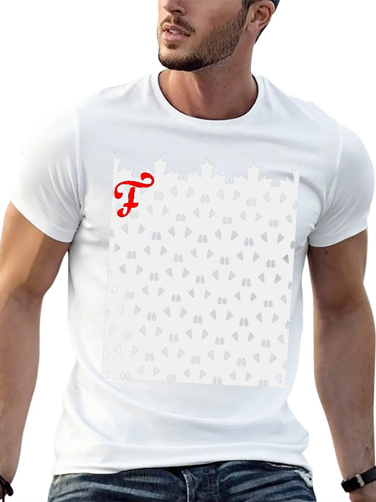 Patterned Tee with Initial product image 4