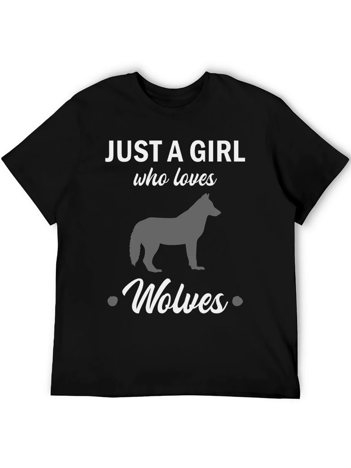 Just a Girl Who Loves Wolves Black T-Shirt product image 8