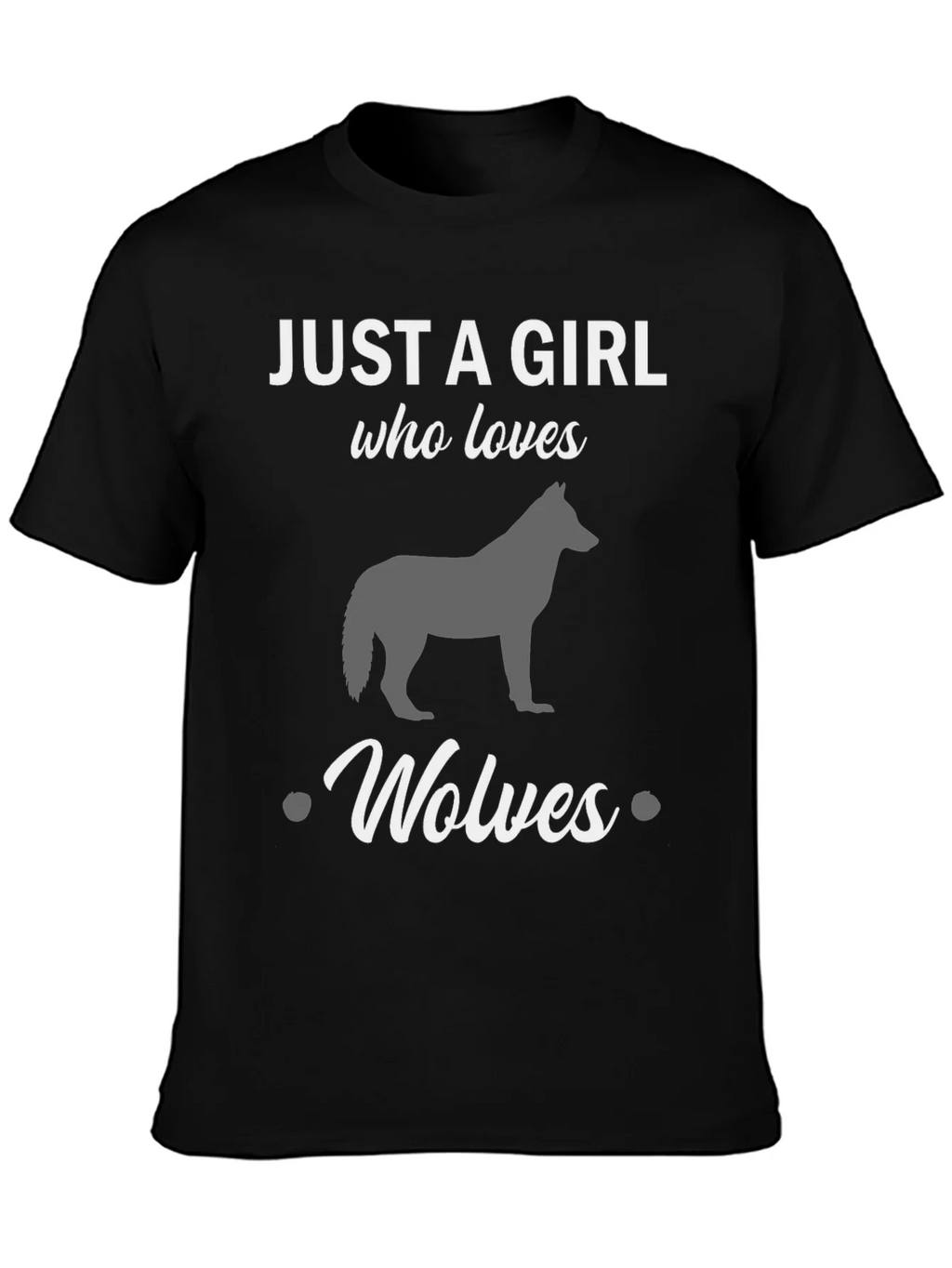 Just a Girl Who Loves Wolves Black T-Shirt product image 6