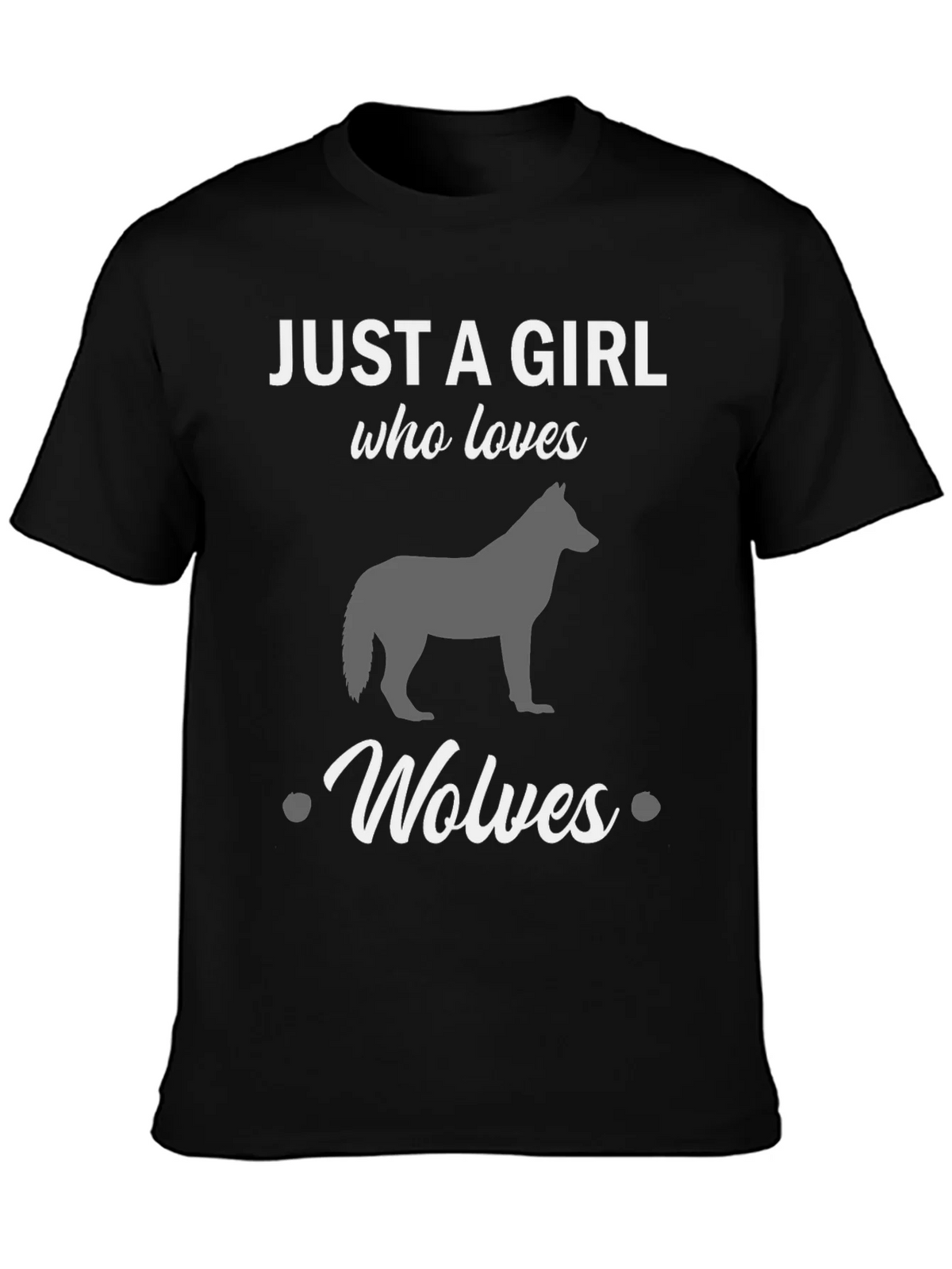 Just a Girl Who Loves Wolves Black T-Shirt product image 6