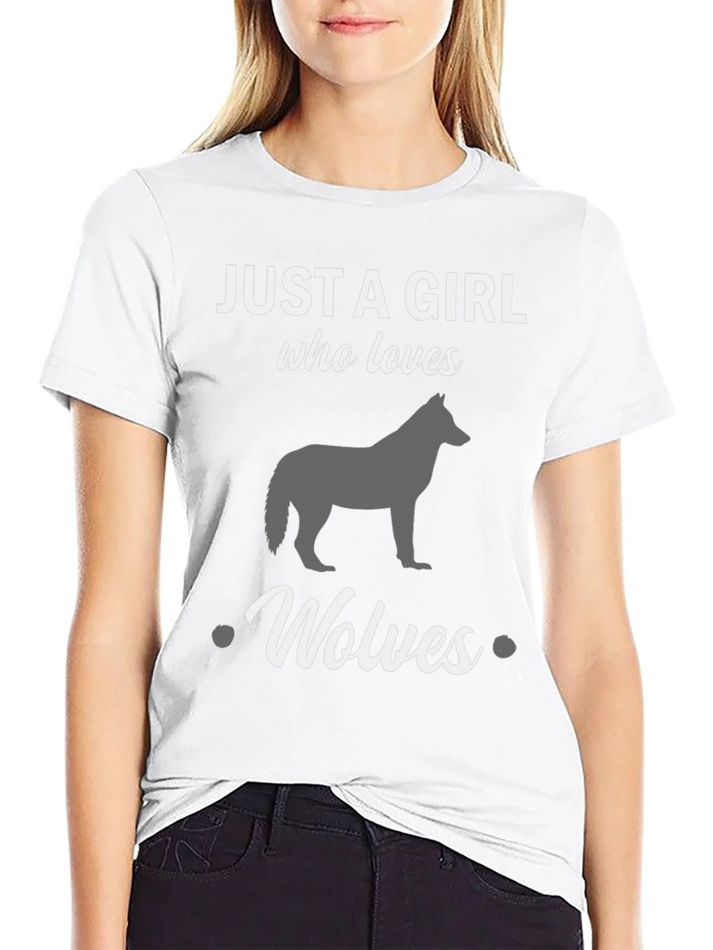 Just a Girl Who Loves Wolves Black T-Shirt product image 11