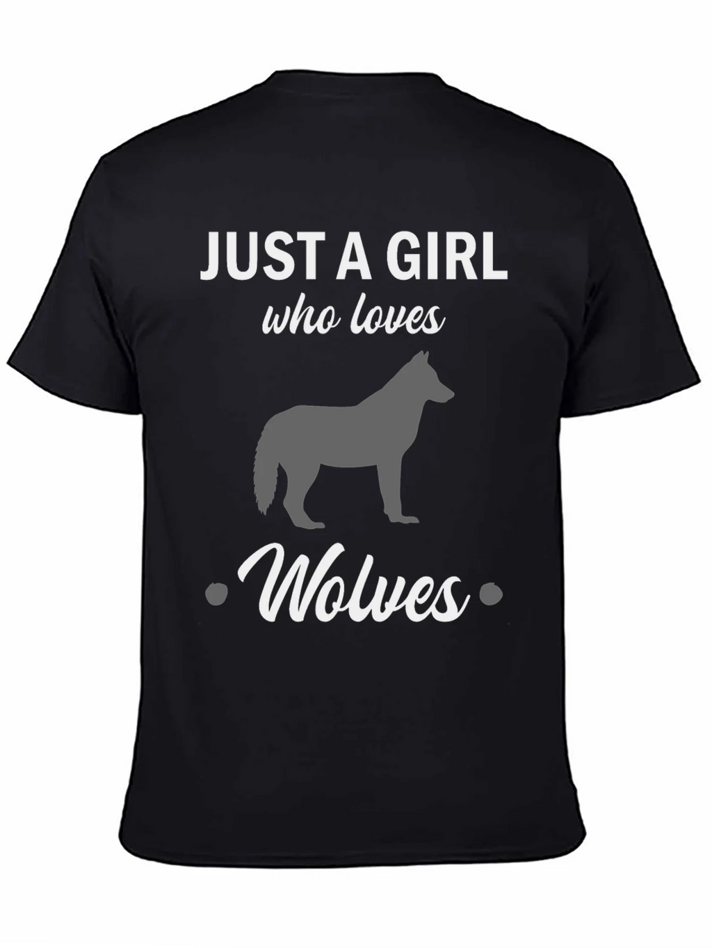 Just a Girl Who Loves Wolves Black T-Shirt product image 7