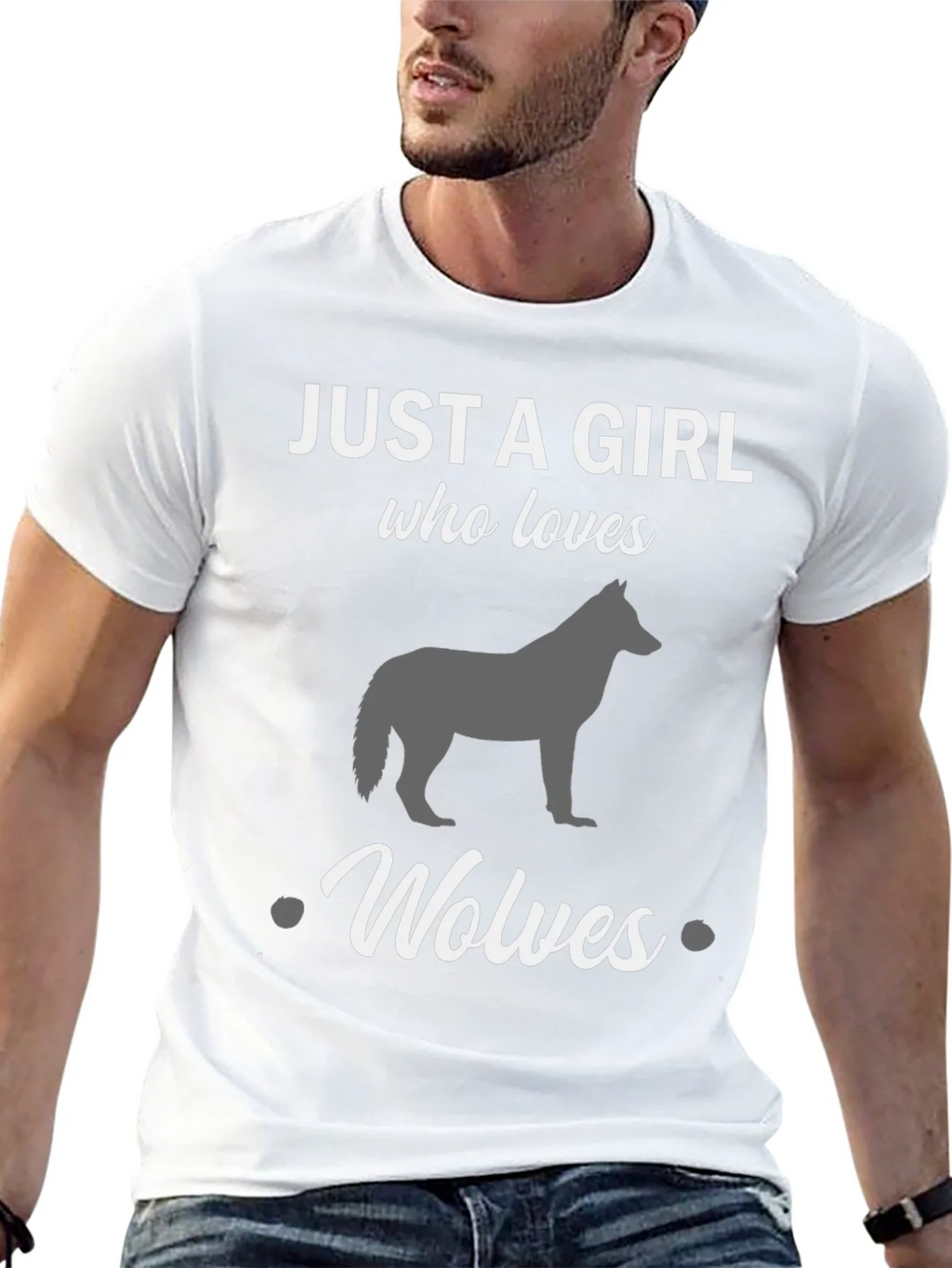 Just a Girl Who Loves Wolves Black T-Shirt product image 4