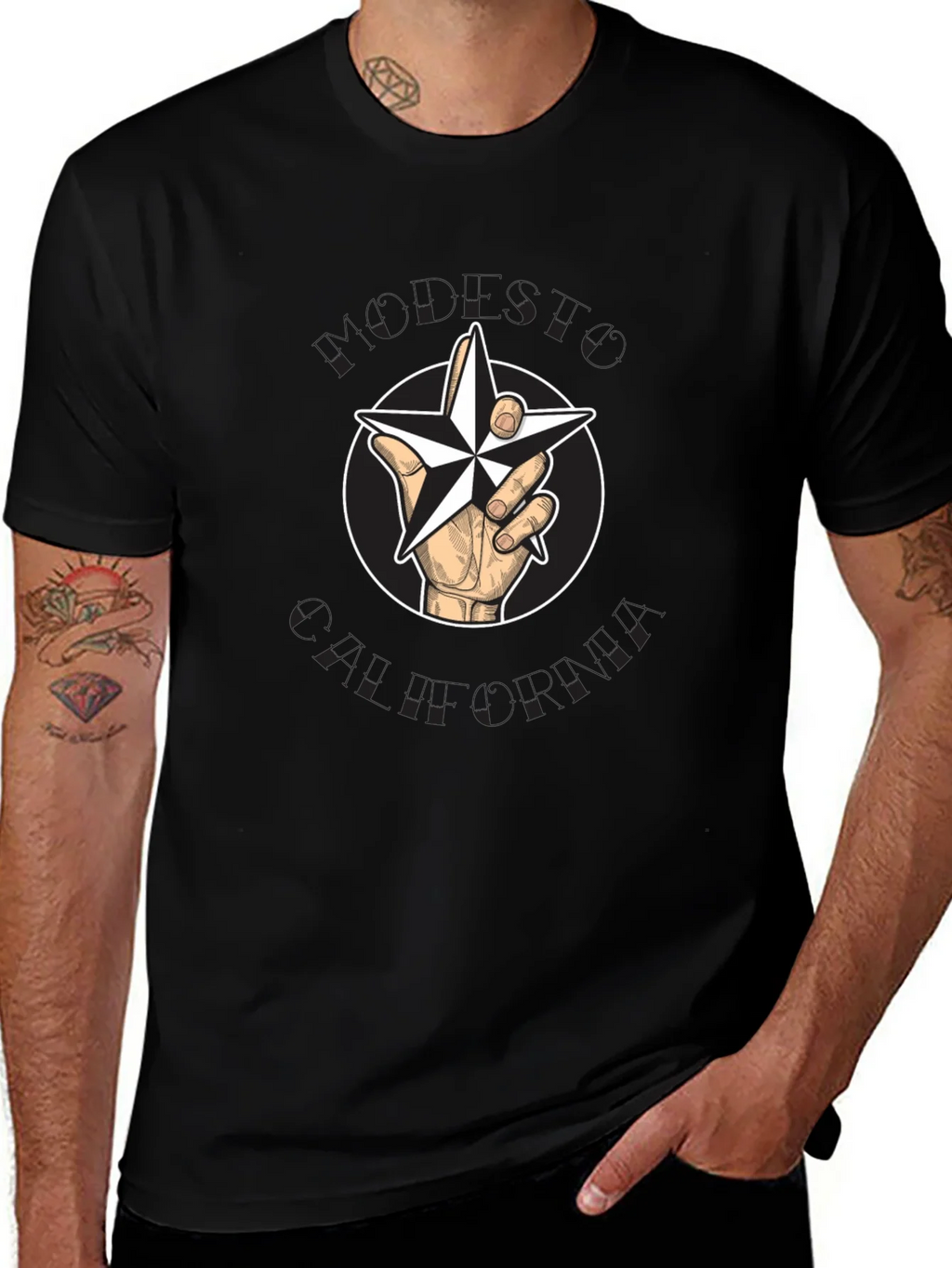 Star Hand T-Shirt - Graphic Print Cotton Tee product image 1