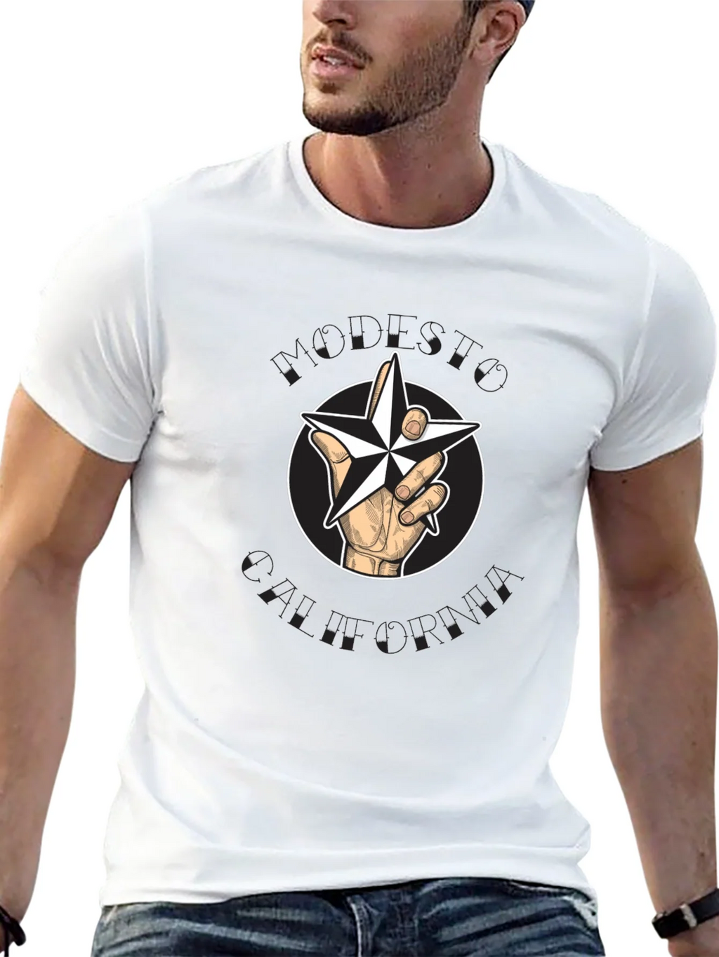 Star Hand T-Shirt - Graphic Print Cotton Tee product image 4