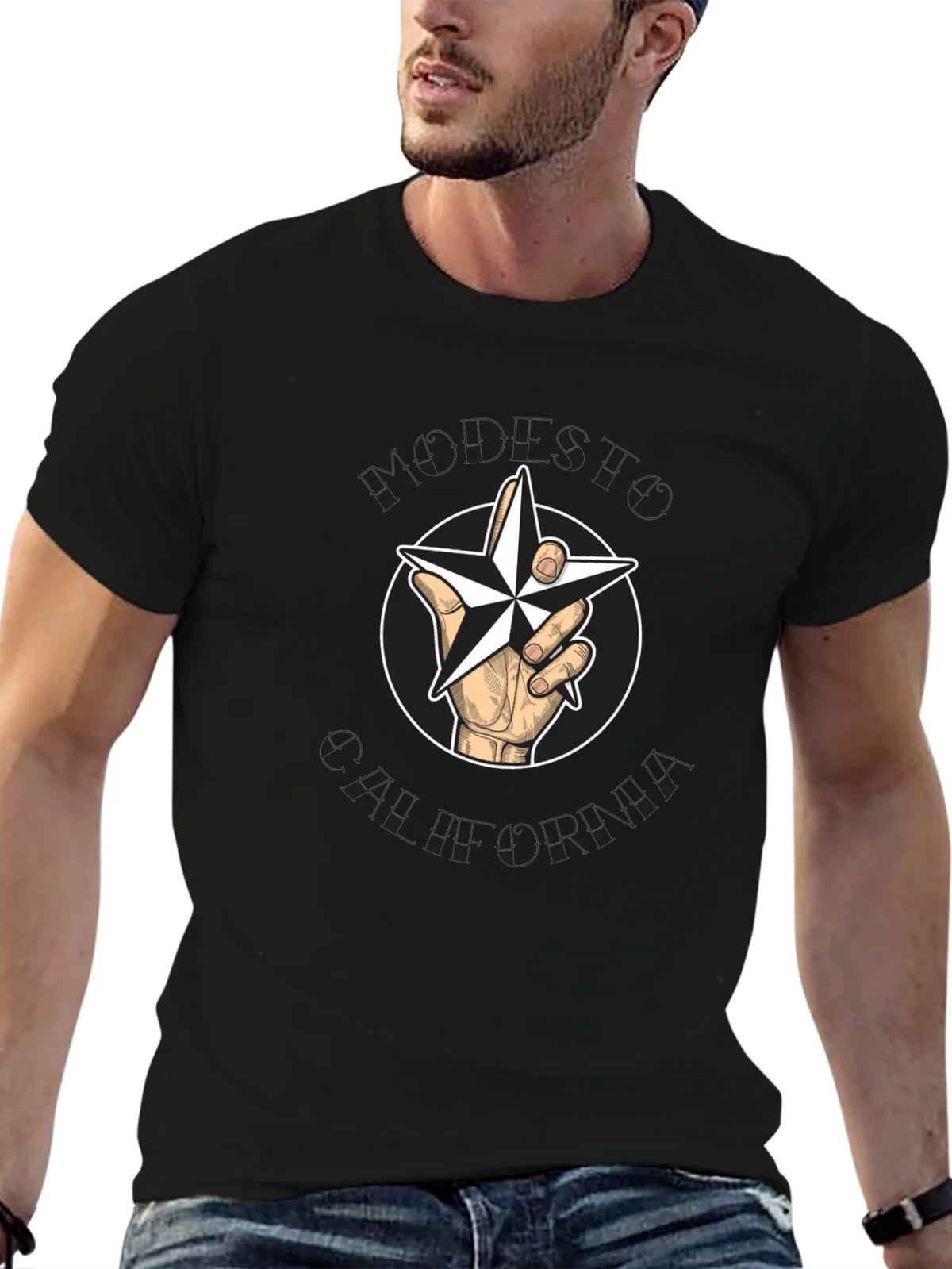 Star Hand T-Shirt - Graphic Print Cotton Tee product image 9
