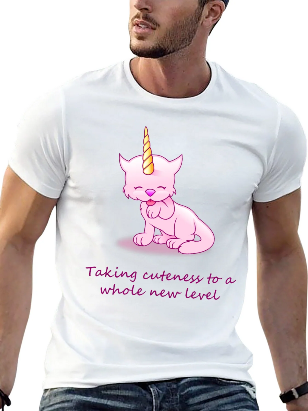 Cuteness Overload: Pink Unicorn Cat Graphic Tee product image 4