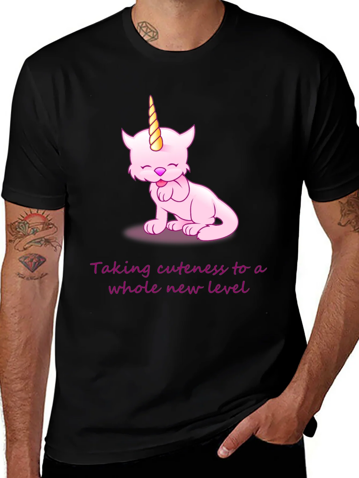 Cuteness Overload: Pink Unicorn Cat Graphic Tee product image 1