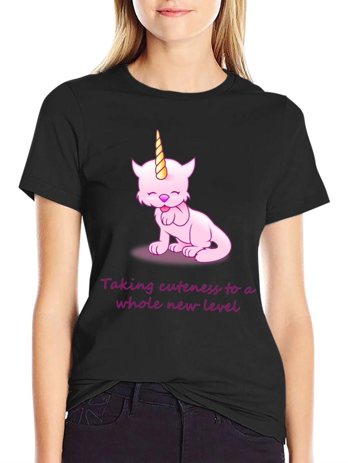 Cuteness Overload: Pink Unicorn Cat Graphic Tee product image 5