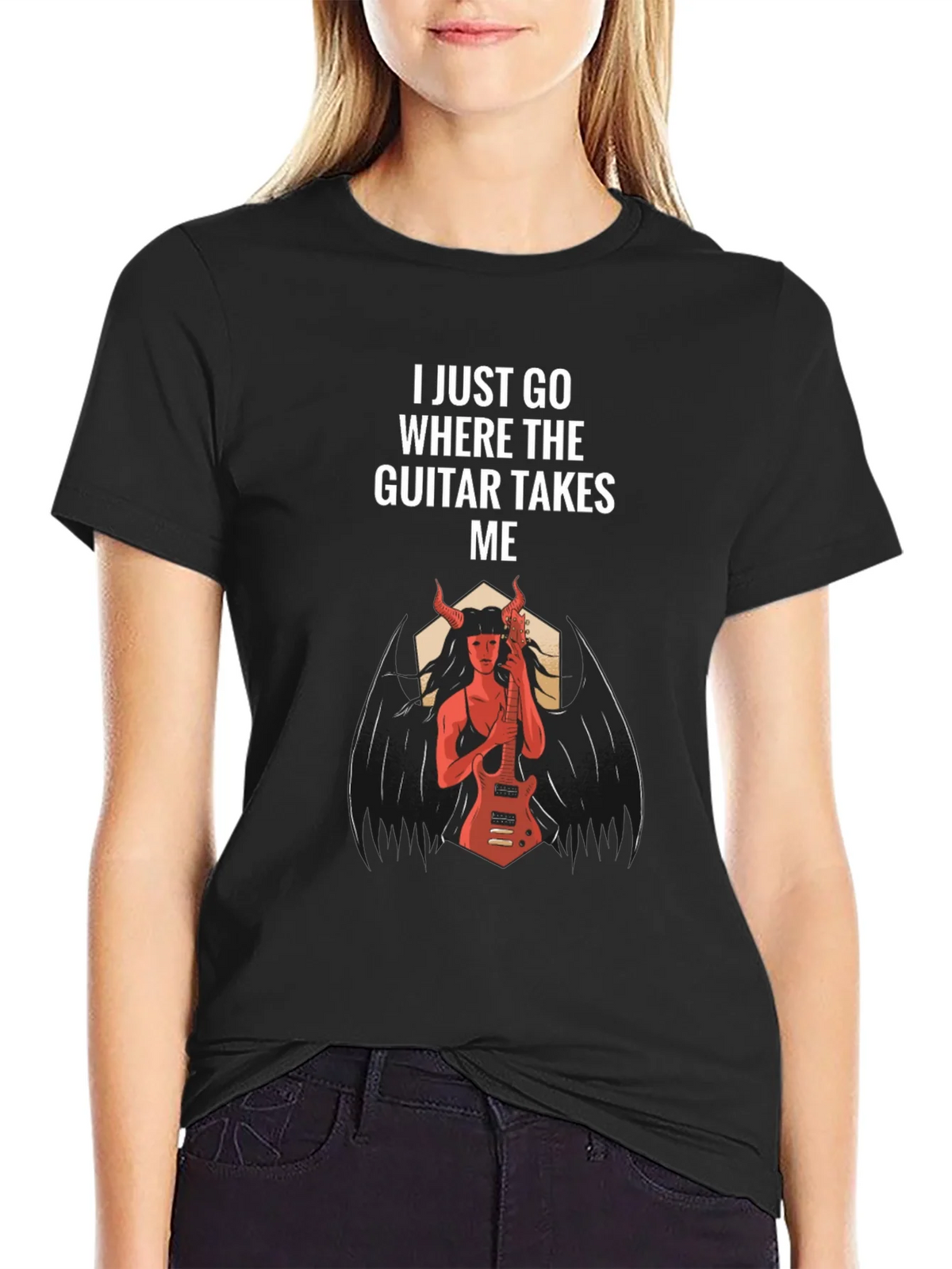 I Just Go Where The Guitar Takes Me T-Shirt product image 4