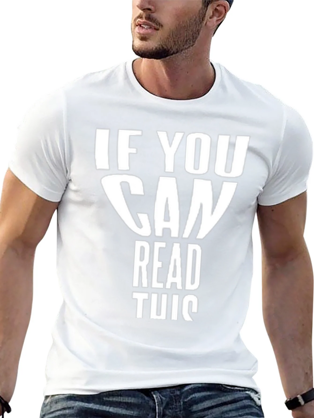 Funny If You Can Read This Black T-Shirt product image 4